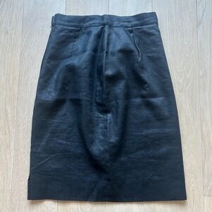 100% Linen Pencil Skirt Black Vintage Pia Rucci Size‎ 6